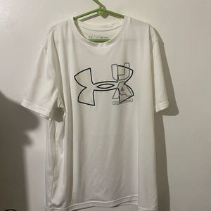 Boys White Under Armour Heatgear T-shirt size L